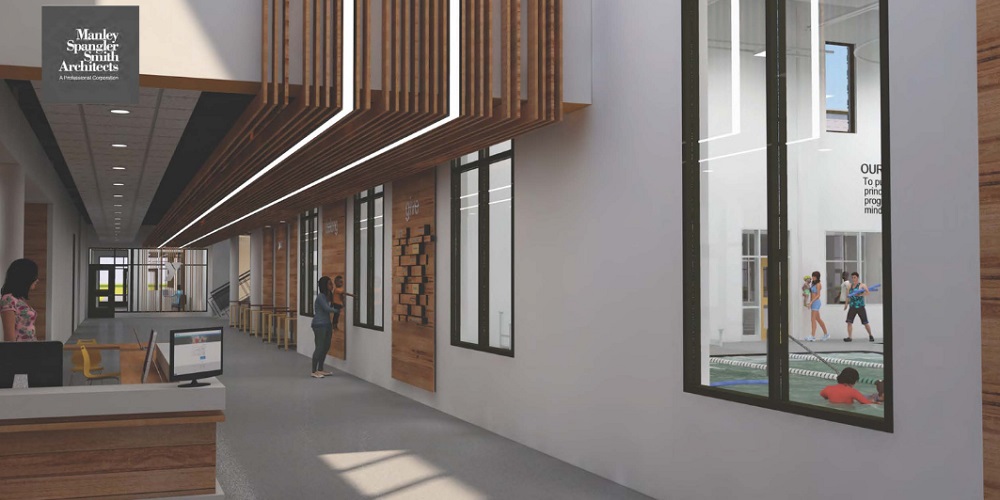 Ymca inside new lobby